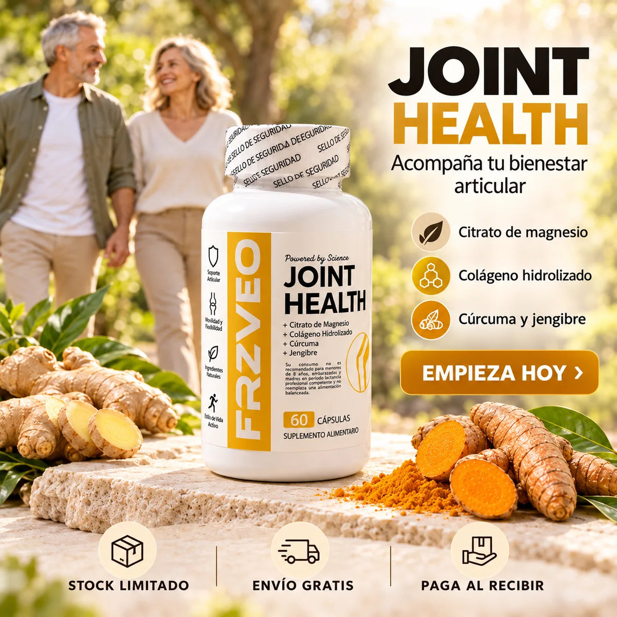 Joint Health con citrato de magnesio, colágeno hidrolizado, cúrcuma y jengibre