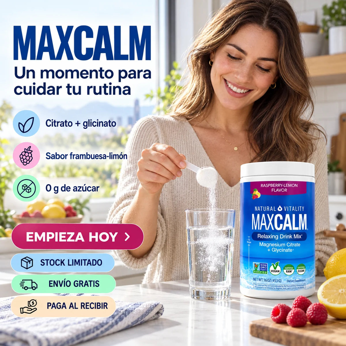 Preparación de MAXCALM como bebida de magnesio