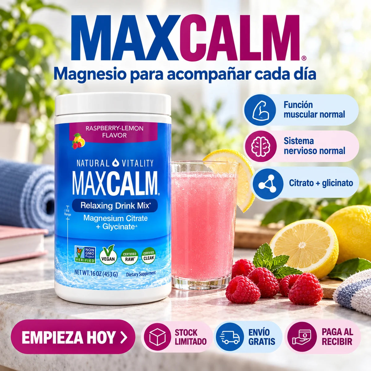MAXCALM con citrato y glicinato de magnesio