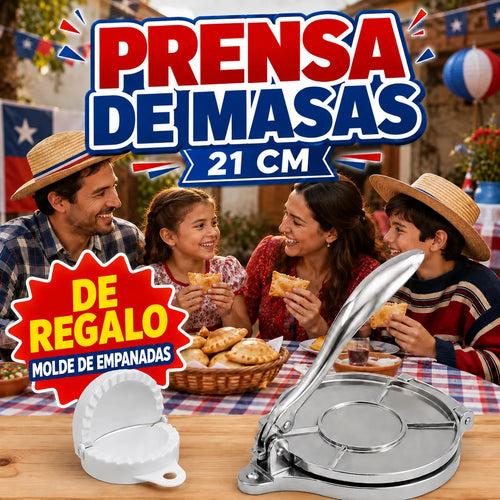 Prensa De Masas 21 cm + Molde De Empanadas Gratis 🎁