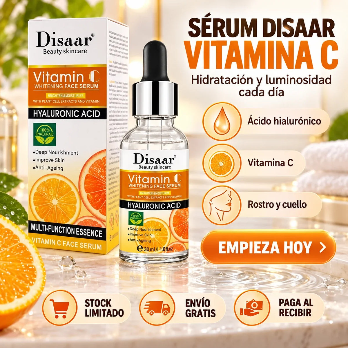 Beneficios de hidratación y luminosidad del sérum Disaar