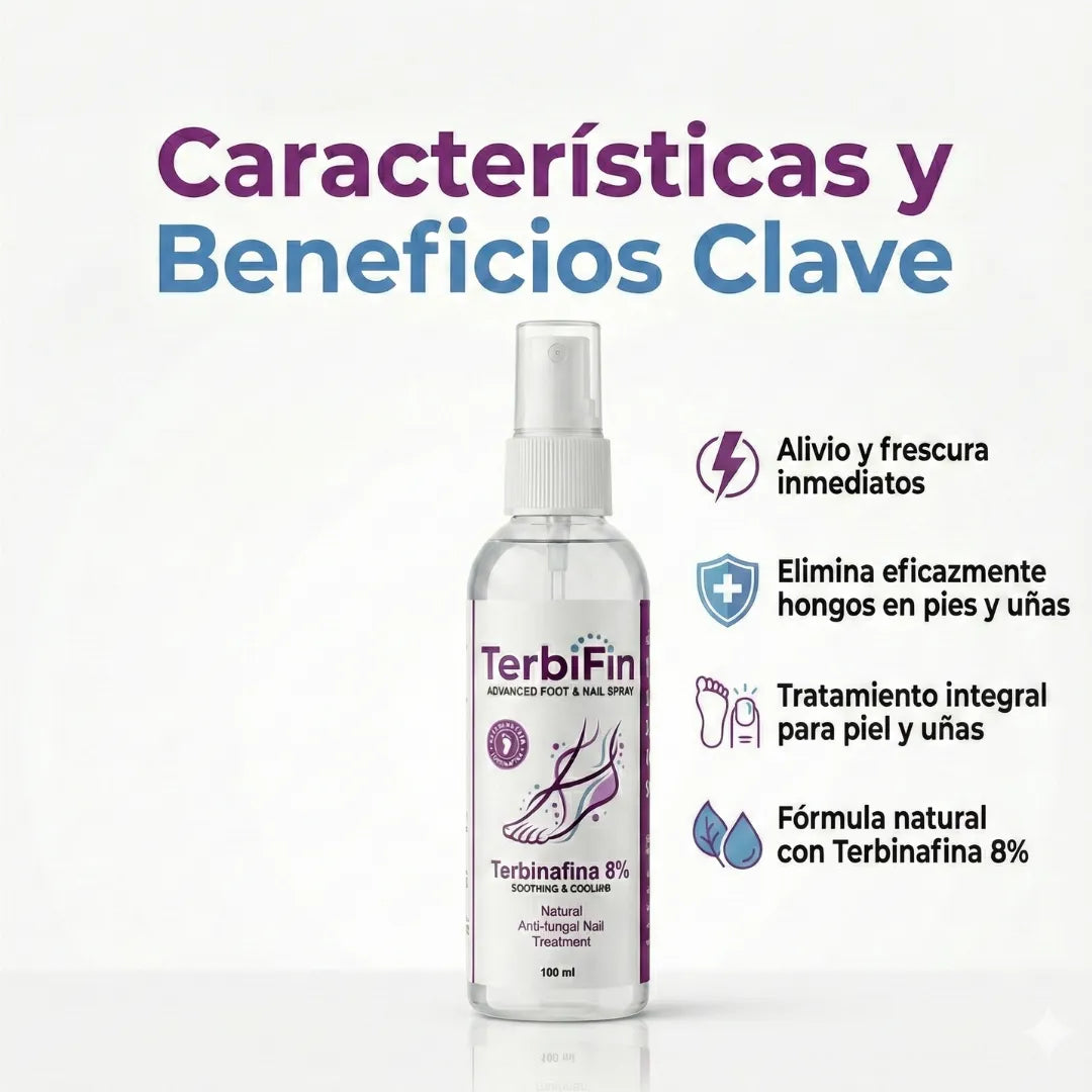 TerbiFin Spray 8% Anti-Hongos Pies Uñas