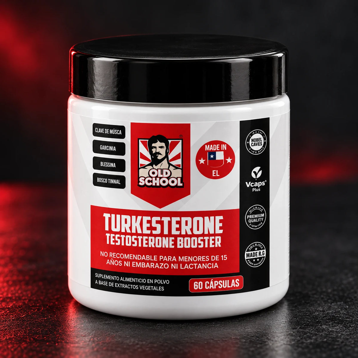 Detalle del envase de Turkesterone 60 cápsulas
